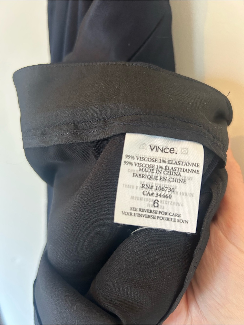 Vince Navy Blue Satin-like Trousers Dress Pants Size 6 Old Money Quiet Luxury - Picture 6 of 6